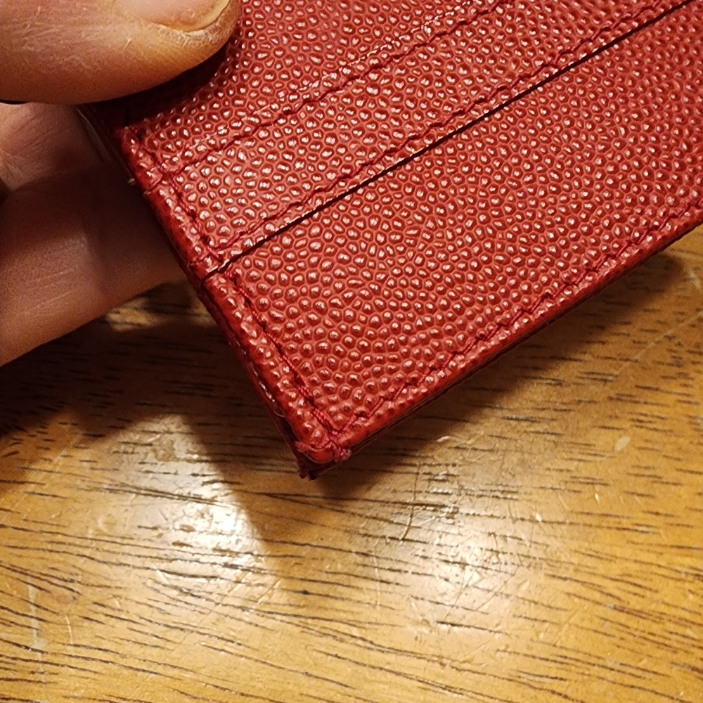 Celine Red Leather Triomphe Compact Wallet with Gold Hardware - Picture 14 of 16